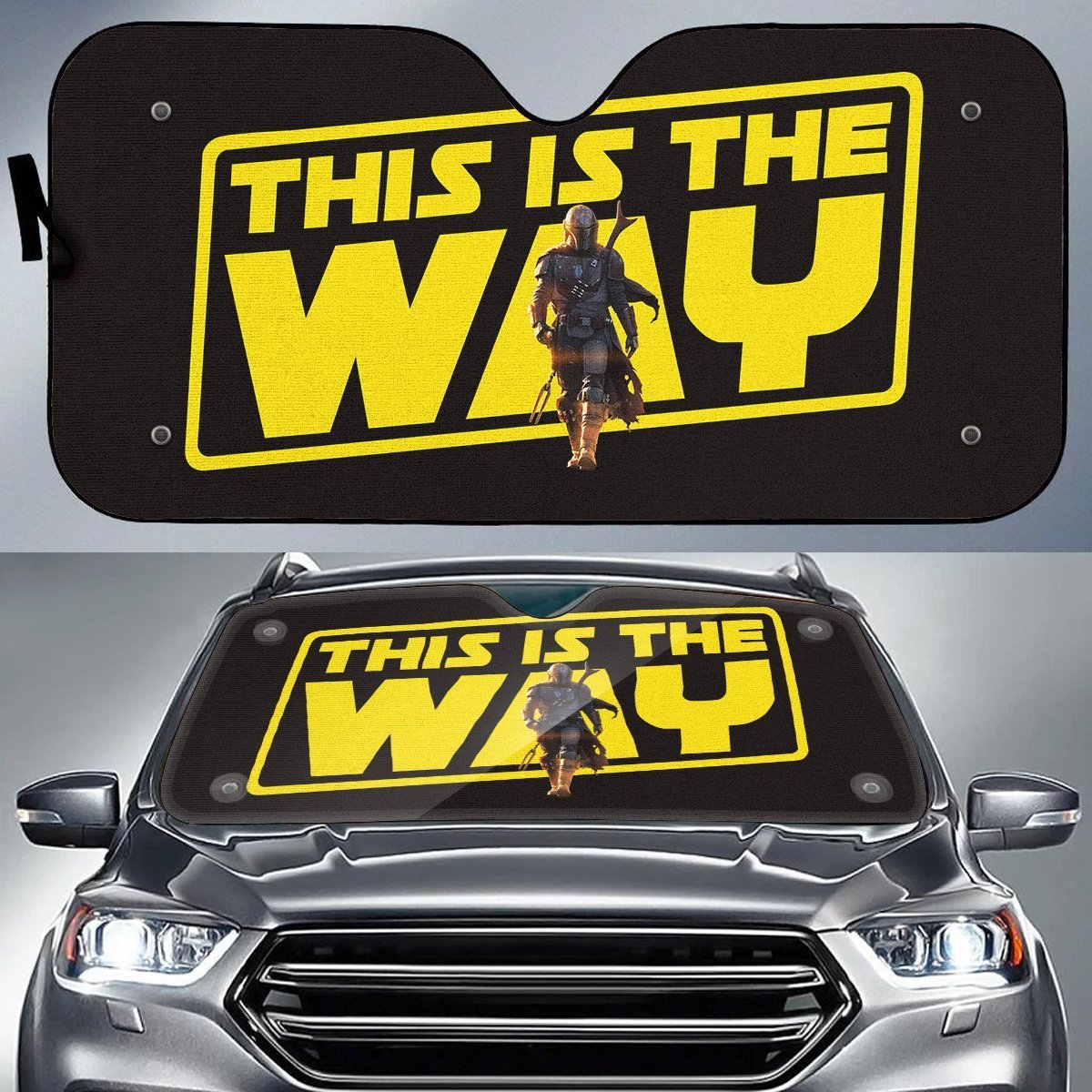  Star Wars Car Sun Shade This is the Way Yellow Auto Sun Shade