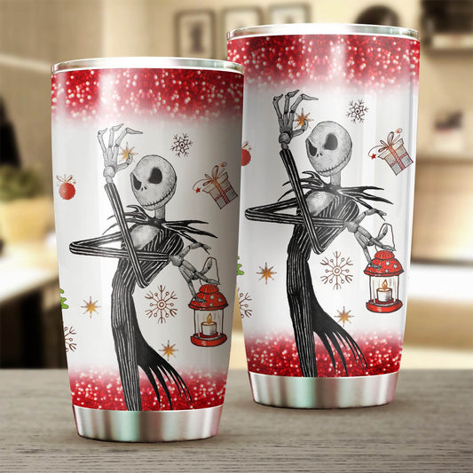  Nightmare Before Christmas Tumbler 20 Oz Jack Skellington Pose Christmas Items White Red Tumbler Cup 20 Oz