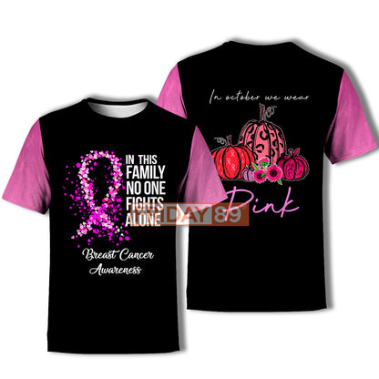 Unifinz Breast Cancer Hoodie No One Fights Alone Breast Cancer T-shirt Breast Cancer Shirt Sweater Tank 2024