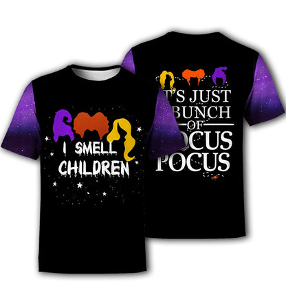 Unifinz Hocus Pocus T-shirt I Smell Children 3D Print T-shirt Awesome Hocus Pocus Hoodie Sweater Tank 2024