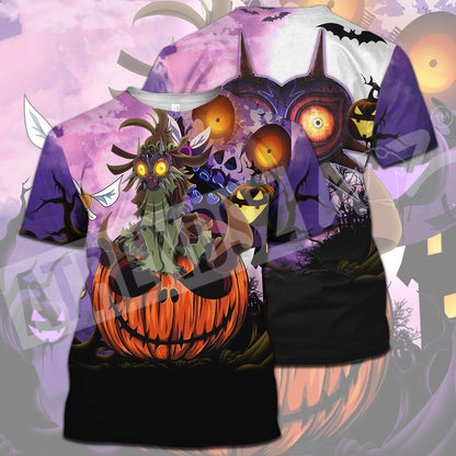 Unifinz Legend Of Zelda Halloween Shirt Skull Kid Pumpkin The Moon Majora's Mask Purple T-shirt Legend Of Zelda Hoodie 2022