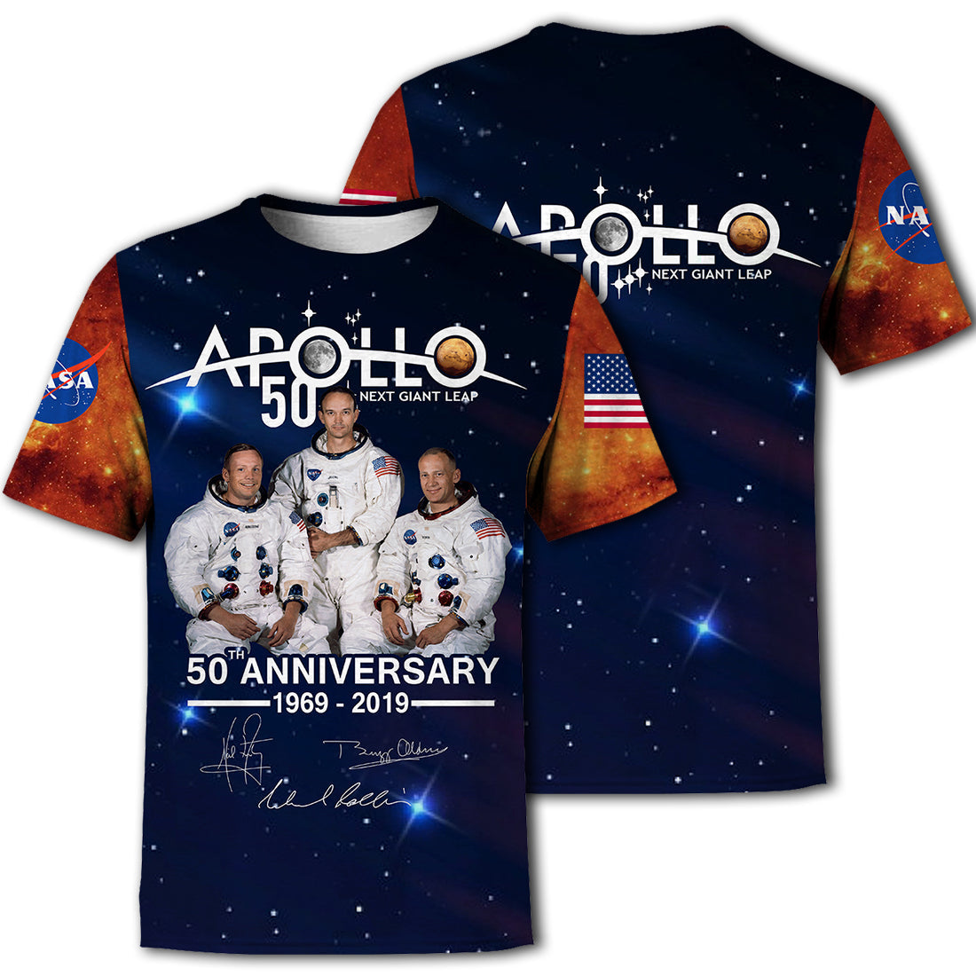 Unifinz NASA T-shirt 50th Anniversary Apollo 11 T-shirt Awesome NASA Hoodie Sweater Tank 2024