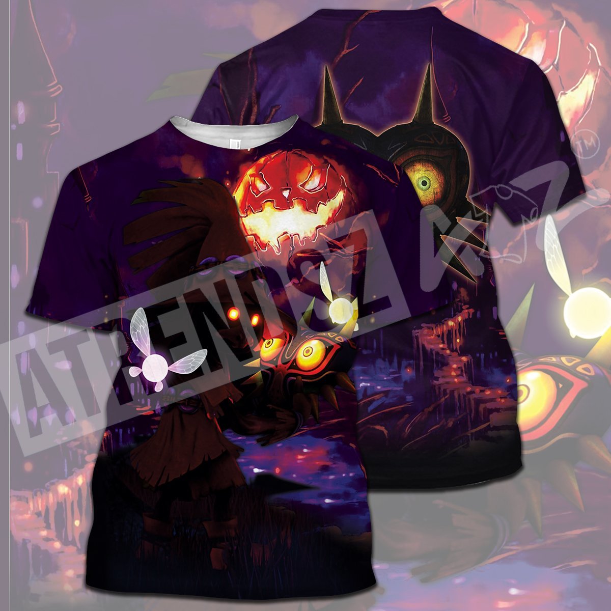 Unifinz Legend Of Zelda Halloween T-shirt Skull Kid Majora's Mask Dark Purple T-shirt Legend Of Zelda Hoodie 2022