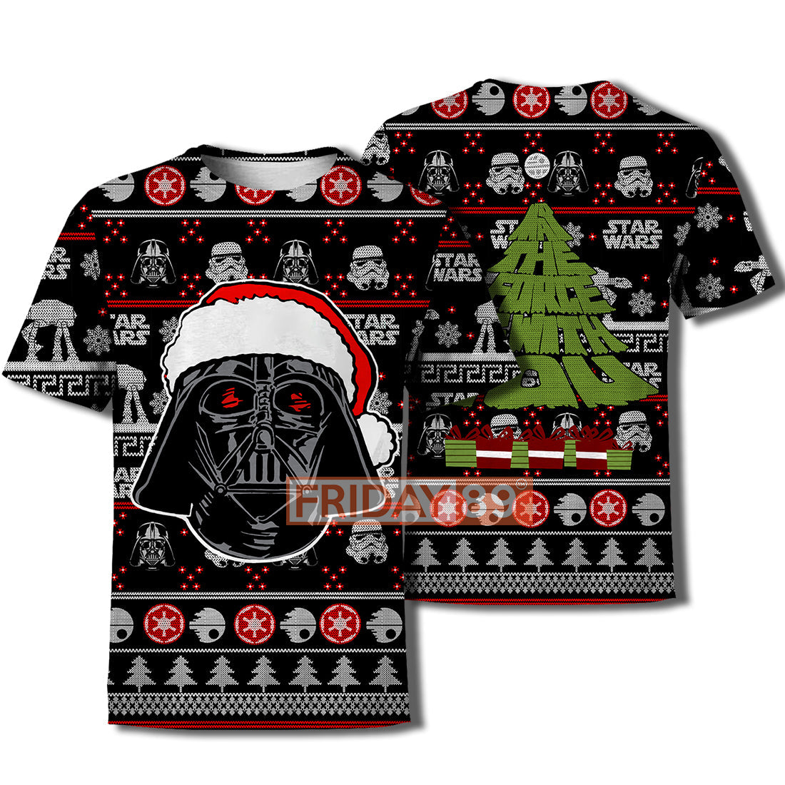 Unifinz SW T-shirt May The Force Be With You Christmas Tree T-shirt High Quality SW Hoodie Sweater Tank 2024