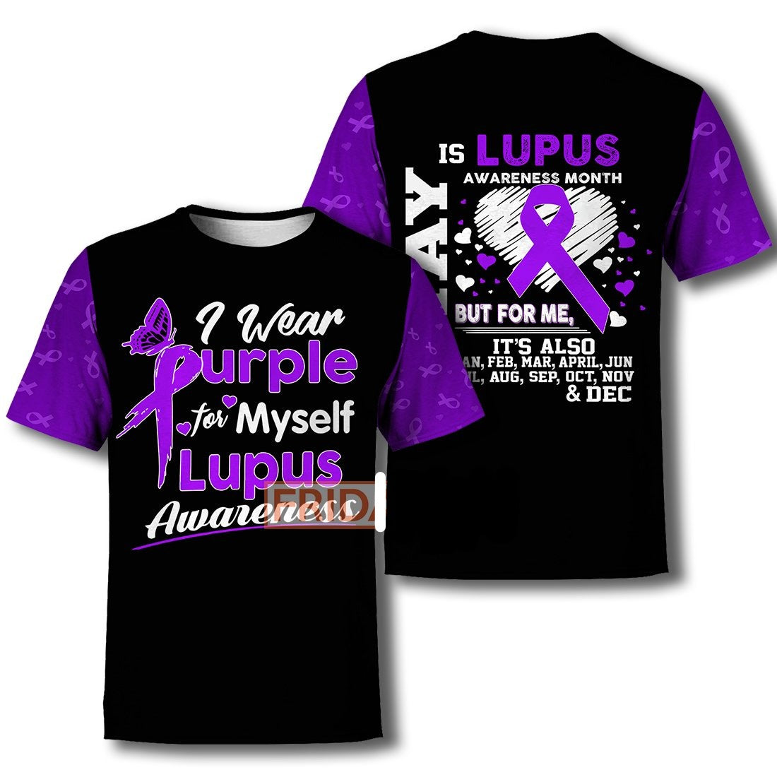 I Wear Purple For Myself Lupus Awareness 3D Print Hoodie T-shirt