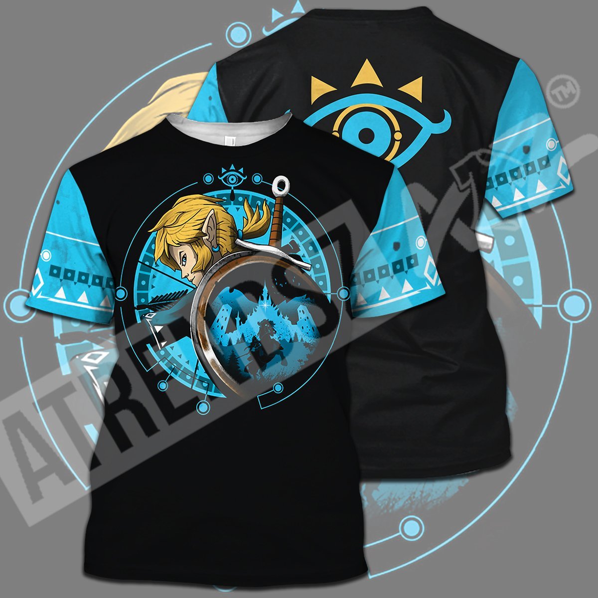 Unifinz Legend Of Zelda Shirt Link Sheikah Eye Black Blue T-shirt Legend Of Zelda Hoodie Legend Of Zelda Tank 2022