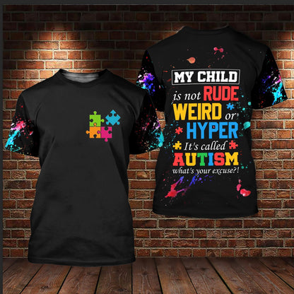 Unifinz Autism T-shirt My Child Is Not Rude Weird Or Hyper T-shirt Autism Hoodie Autism Apparel 2025