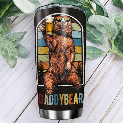 Unifinz Father Camping Beer Tumlber 20 oz Vintage Daddy Bear With Beer Tumbler 20 oz Father's Day Gift 2022