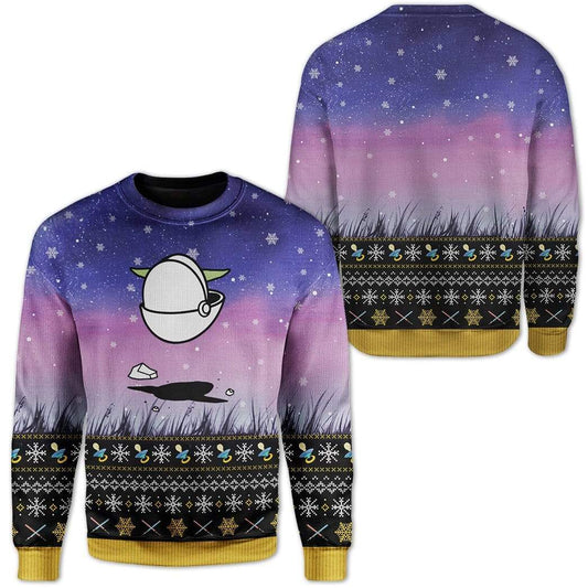 SW Sweater SW The Child Galaxy Blue Purple Ugly Sweater