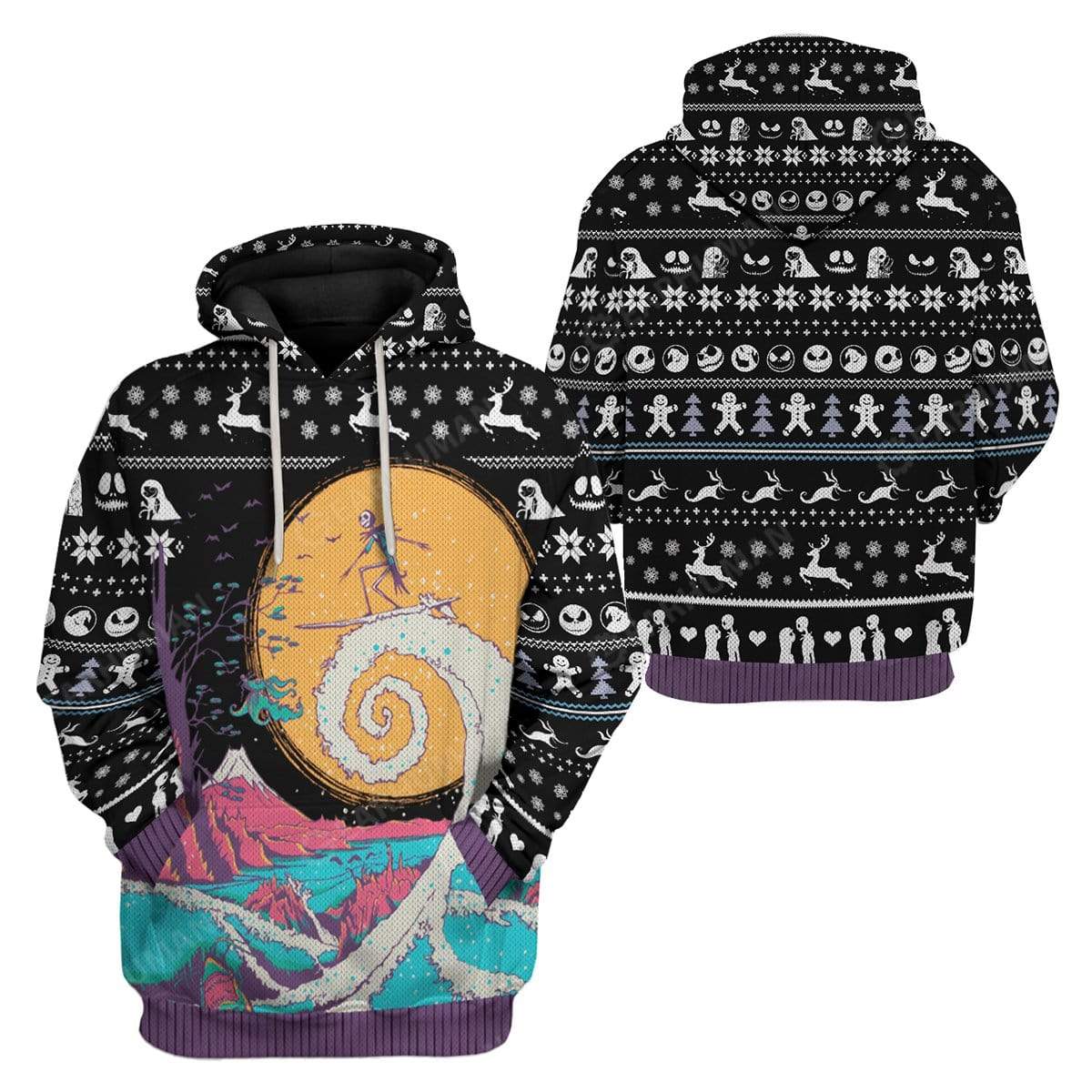 Nightmare Before Christmas Shirt Jack Skellington Surfing Hoodie Nightmare Before Christmas Hoodie