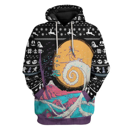 Nightmare Before Christmas Shirt Jack Skellington Surfing Hoodie Nightmare Before Christmas Hoodie