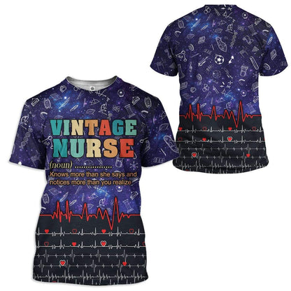 Unifinz Nurse Hoodie Vintage Nurse Definition T-shirt Awesome Nurse Shirt Apparel 2025