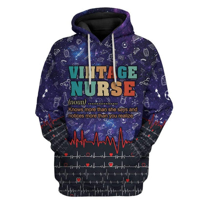 Unifinz Nurse Hoodie Vintage Nurse Definition T-shirt Awesome Nurse Shirt Apparel 2022