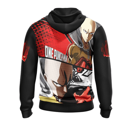 One Punch Man Hoodie One Punch Man Saitama New Look T-shirt Black Red Unisex