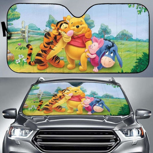 DN Car Sun Shade Winnie The Pooh With Friends Windshield Sun Shade