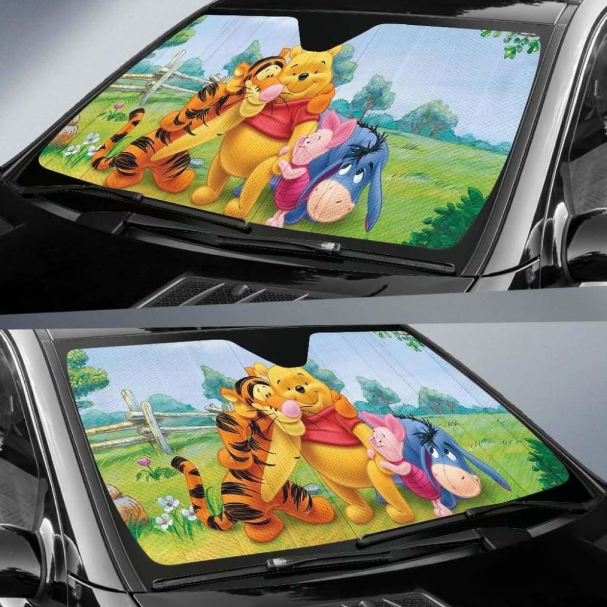 DN Car Sun Shade Winnie The Pooh With Friends Windshield Sun Shade