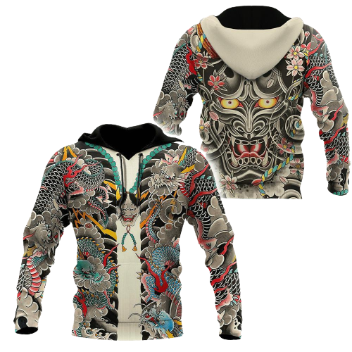  Japan T-shirt Japanese Yakuza Tattoo Japan Culture T-shirt Hoodie Adult Full Print