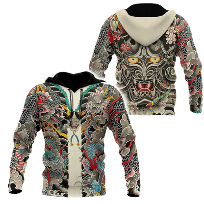  Japan T-shirt Japanese Yakuza Tattoo Japan Culture T-shirt Hoodie Adult Full Print