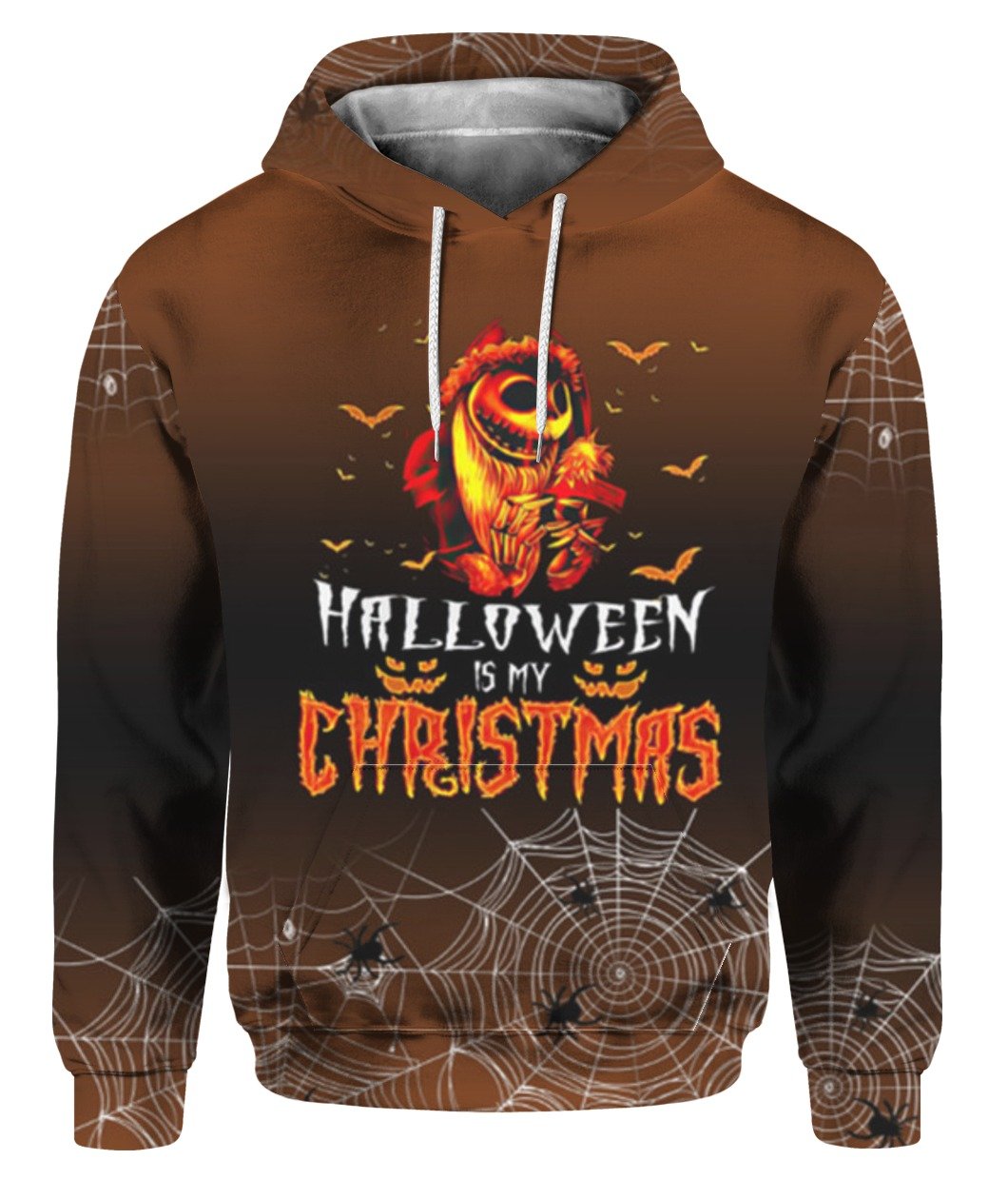  Halloween T-shirt Halloween Is My Christmas Trich Or Treat Spider Web Brown Shirt Halloween Hoodie Adult Full Size