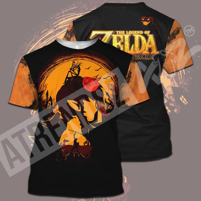 Unifinz Legend Of Zelda Halloween Shirt Link Jack Skellington Halloween Orange T-shirt Legend Of Zelda Hoodie 2022