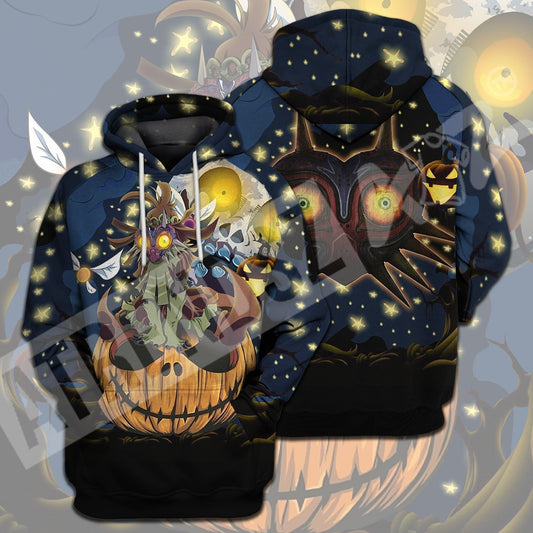 Unifinz Legend Of Zelda Halloween Shirt Skull Kid Pumpkin The Moon Majora's Mask T-shirt Legend Of Zelda Hoodie 2022