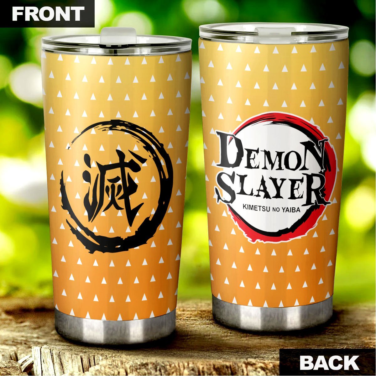  Demon Slayer Tumbler 20 oz Zenitsu Agatsuma Kimetsu No Yaiba Logo Tumbler Cup 20 oz