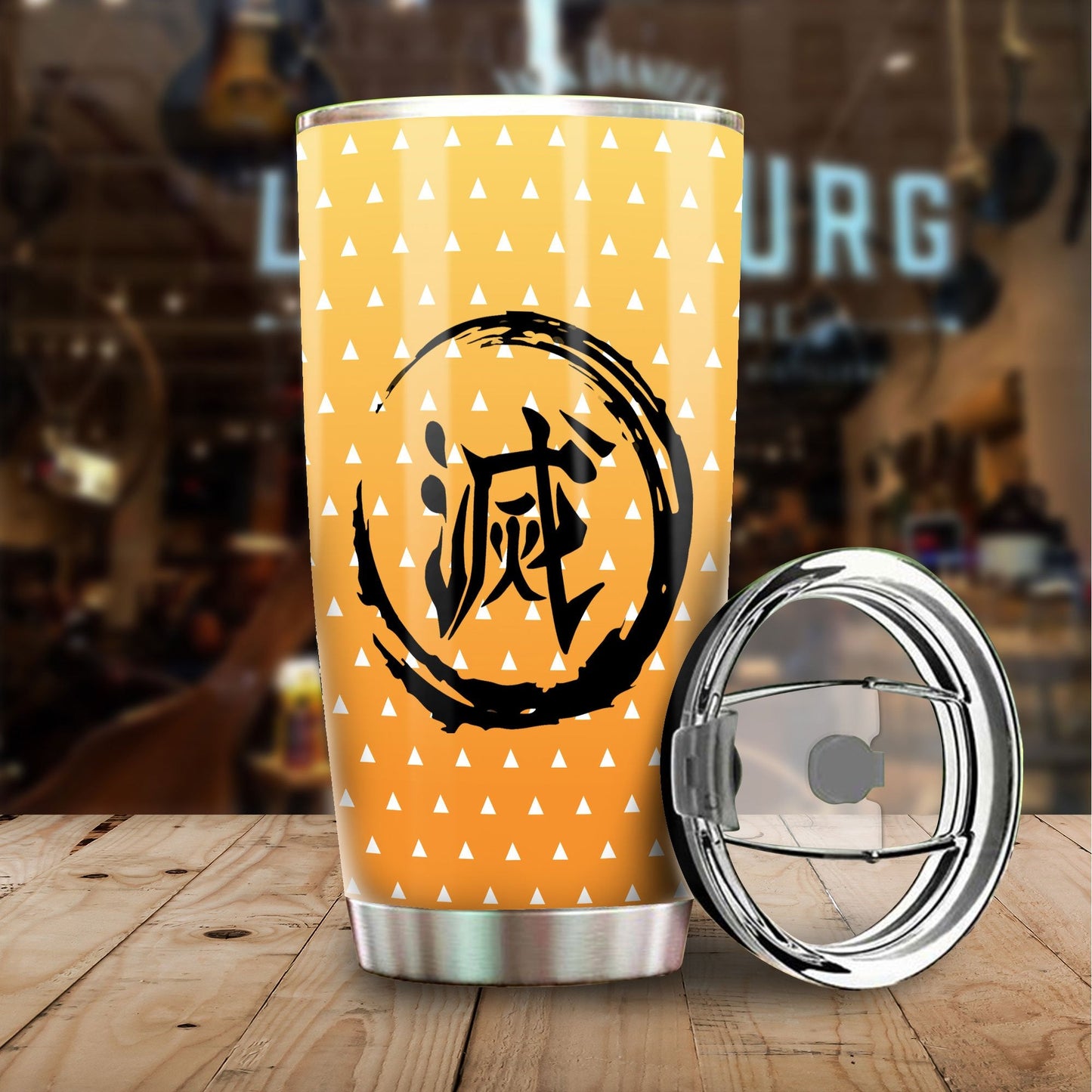  Demon Slayer Tumbler 20 oz Zenitsu Agatsuma Kimetsu No Yaiba Logo Tumbler Cup 20 oz