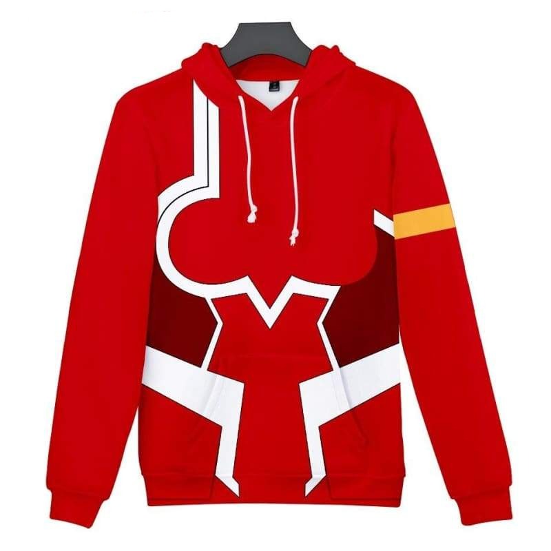  Darling In The Franxx Hoodie Zero Two Fighting Suit Costume Red Hoodie Anime Hoodie Adult Full Print