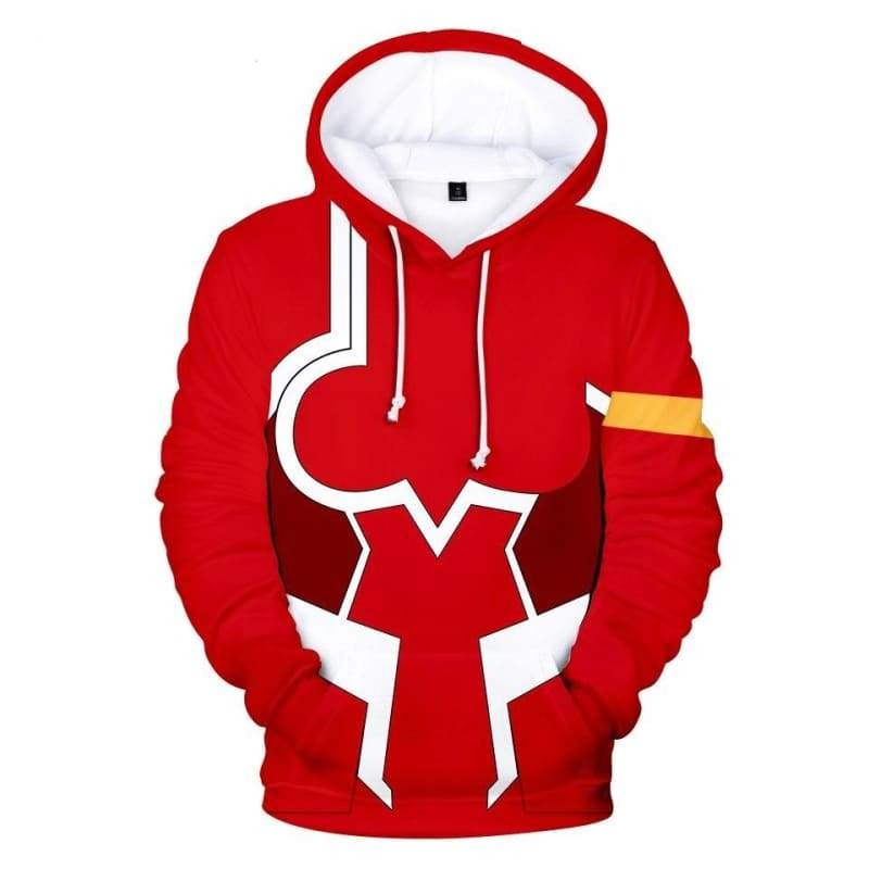  Darling In The Franxx Hoodie Zero Two Fighting Suit Costume Red Hoodie Anime Hoodie Adult Full Print