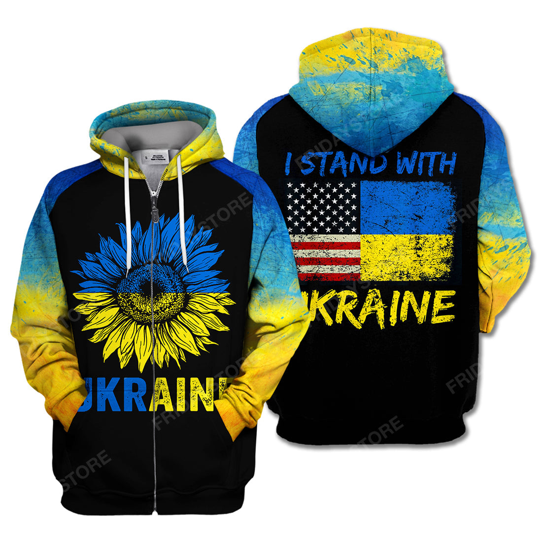 Ukraine T Shirt I Stand With Ukraine Yellow Blue Black Hoodie Ukraine Hoodie