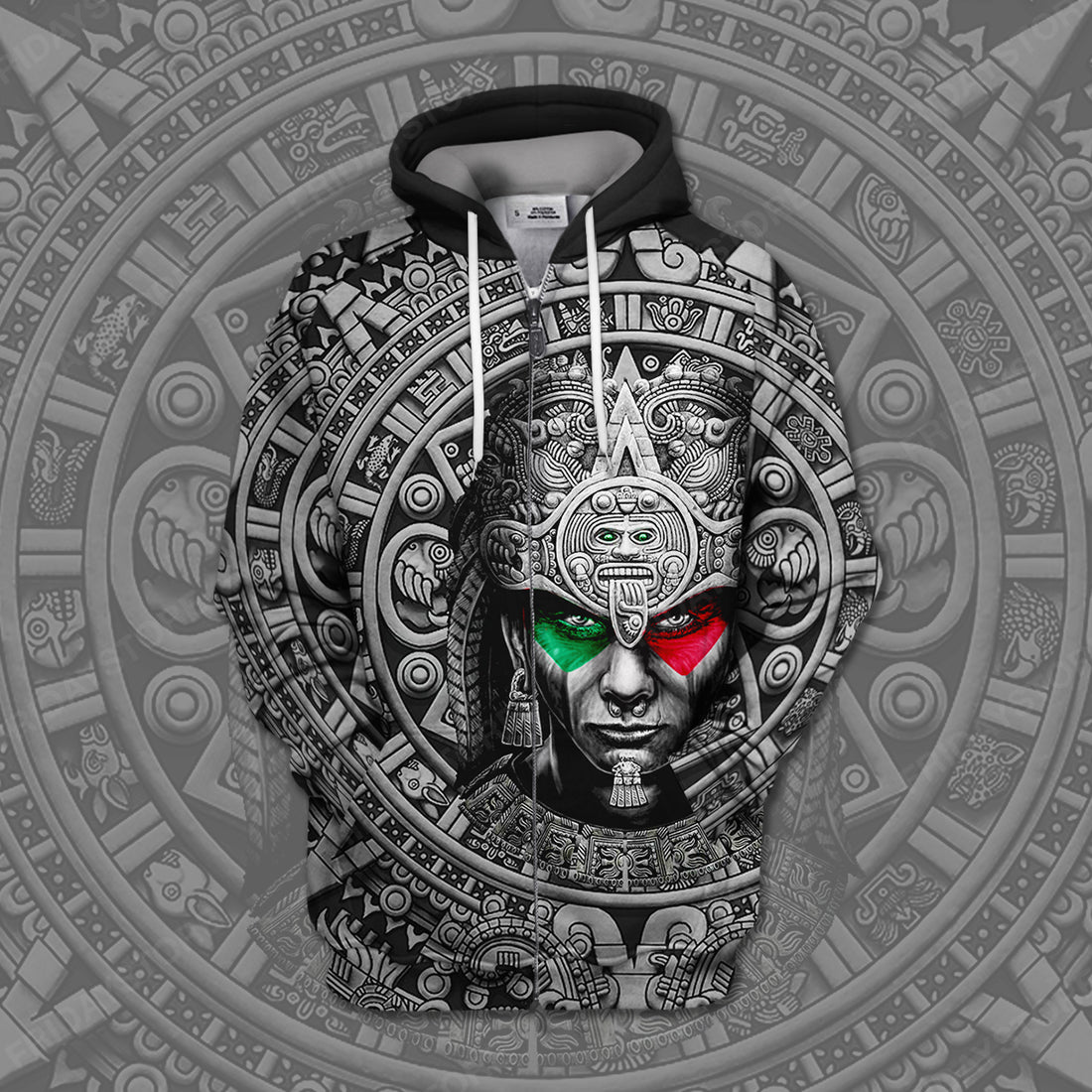 Unifinz Mexican T-shirt Mexican Culture Aztec Warrior 3D T-shirt Hoodie Adult Unisex Full Print 2022