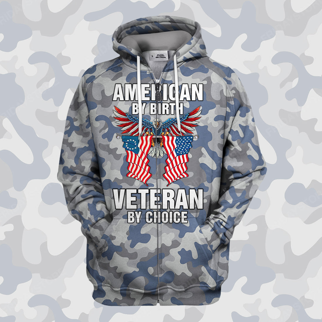 Unifinz Veteran T-shirt American By Birth Veteran By Choice Blue Grey Camouflage T-shirt Veteran Hoodie Sweater Tank 2022