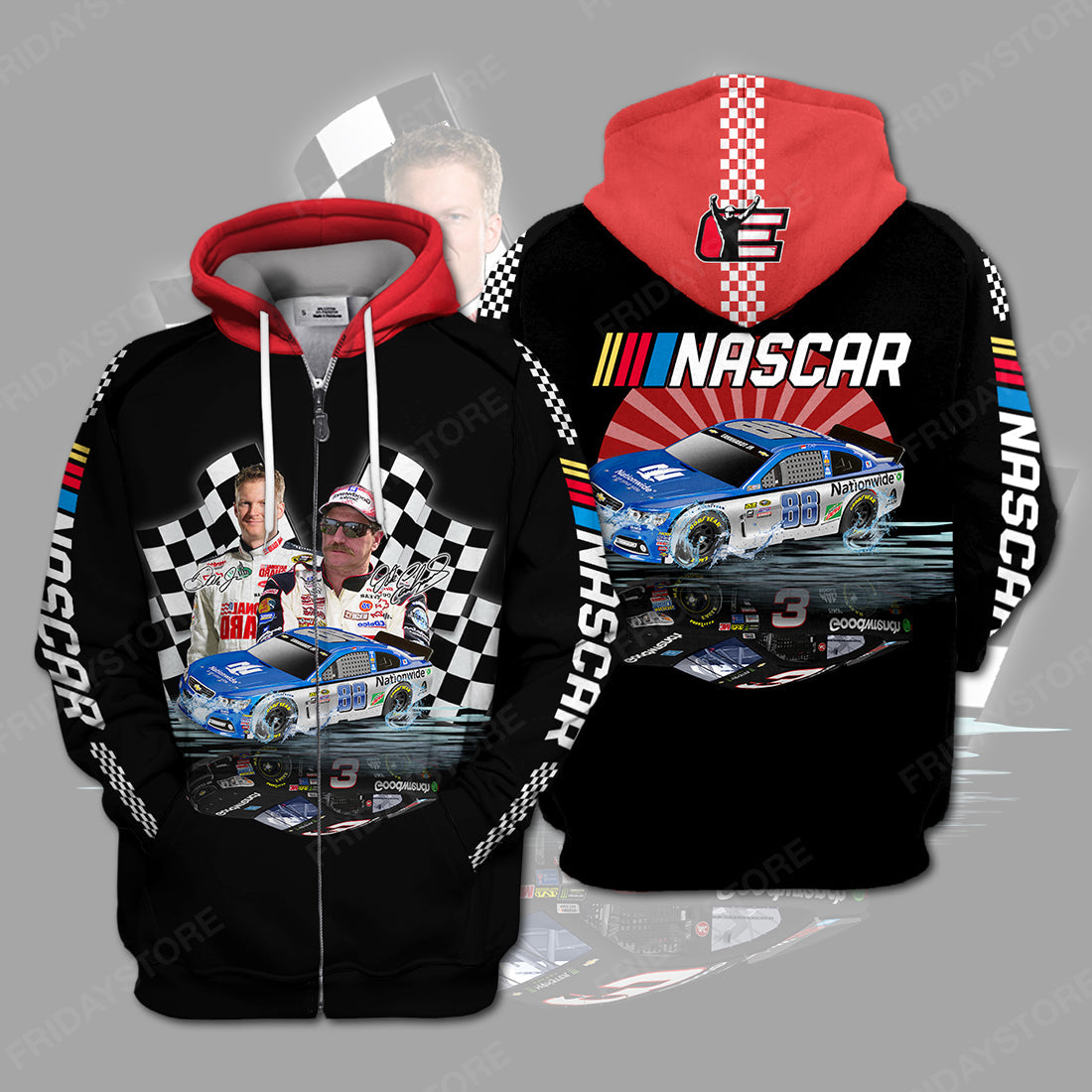 Unifinz Nascar Hoodie Shirt DEJ Nascar Black T-shirt Nascar Shirt Apparel 2024