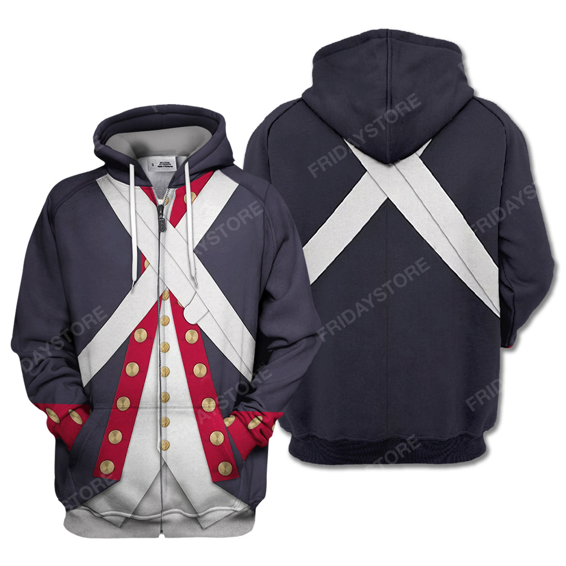 Historical T-Shirt Historical Continental Army Suit 3d Costume Hoodie Historical Hoodie