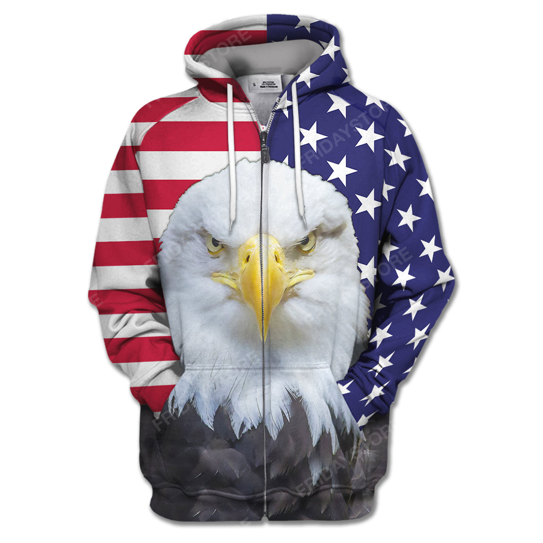 4th Of July T-shirt Fourth July American Flag Bald Eagle T-shirt Hoodie Independence Day Gift Adult Full Print