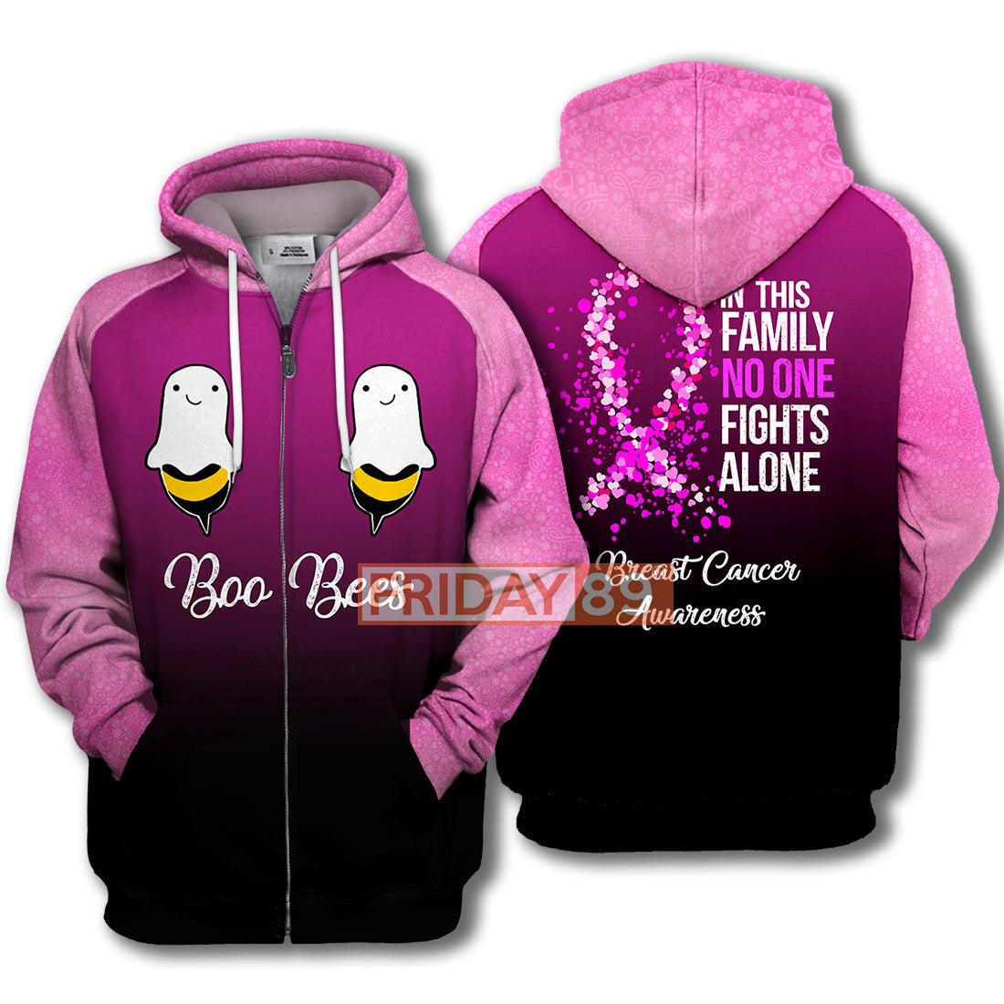 Unifinz Breast Cancer Hoodie Boo Bees Breast Cancer Awareness T-shirt Breast Cancer Shirt Sweater Tank 2026