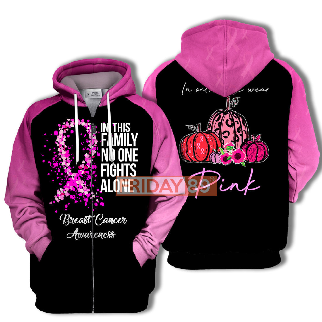 Unifinz Breast Cancer Hoodie No One Fights Alone Breast Cancer T-shirt Breast Cancer Shirt Sweater Tank 2025