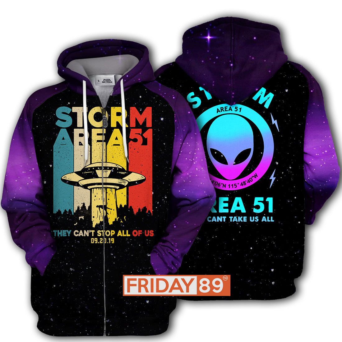 Unifinz Alien Hoodie Storm Area 51 They Can't Stop Us T-shirt High Quality Alien Shirt Sweater Tank 2025