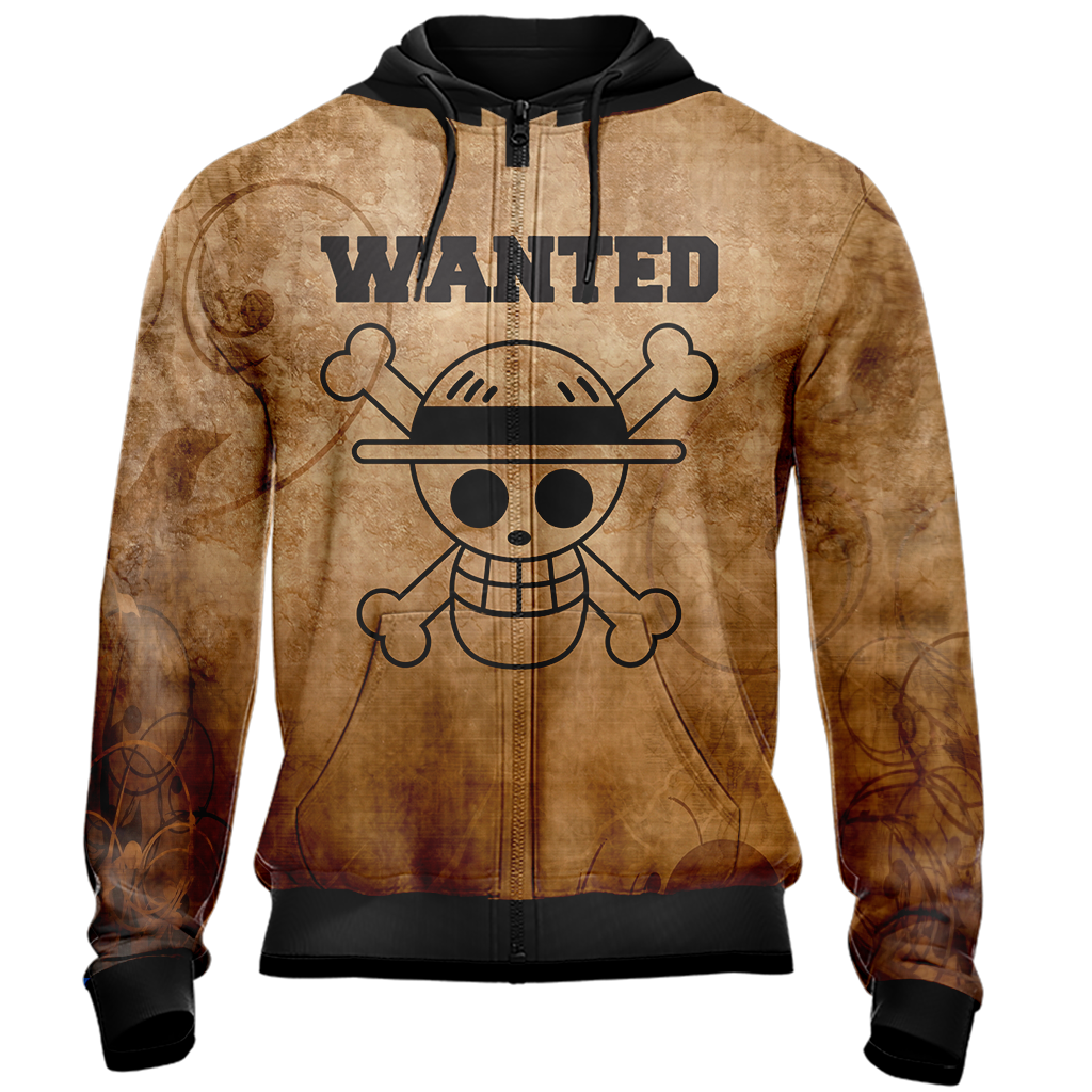  One Piece Hoodie One Piece Wanted Dead Or Alive Hoodie Anime Clothing Adult Unisex Full Print