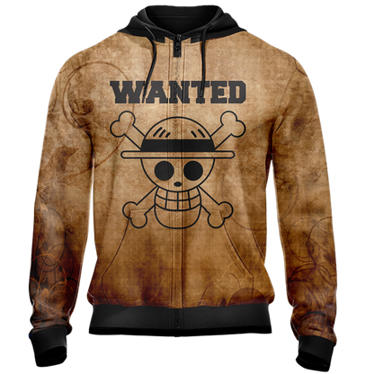  One Piece Hoodie One Piece Wanted Dead Or Alive Hoodie Anime Clothing Adult Unisex Full Print