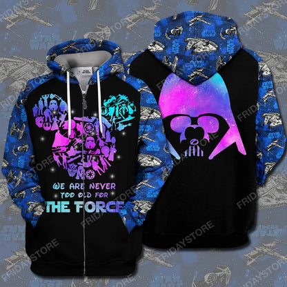 SW We Are Never Too Old For The Force All Over Print Hoodie T-shirt