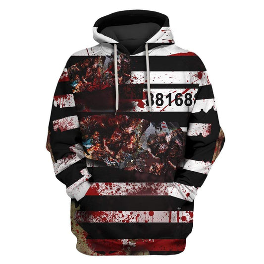 Halloween Hoodie Zombie Hoodie Prisoner Zombie Bloody Costume Hoodie