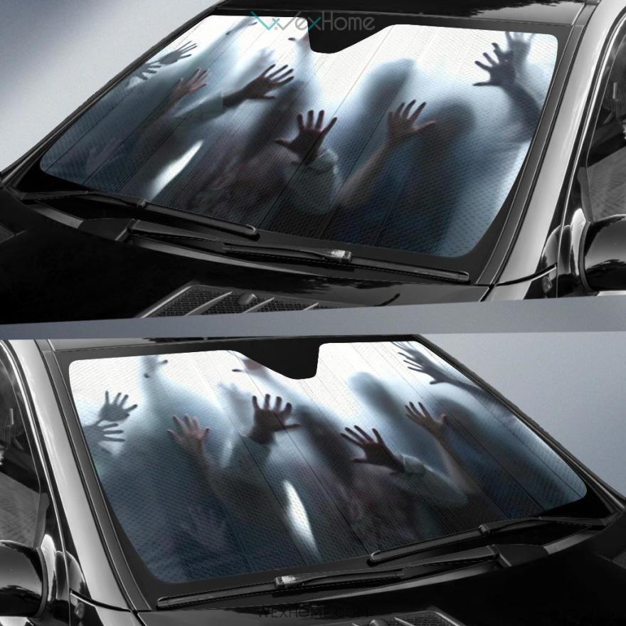  Zombie Car Sun Shade Zombie Inside Through Glass Windshield Sun Shade