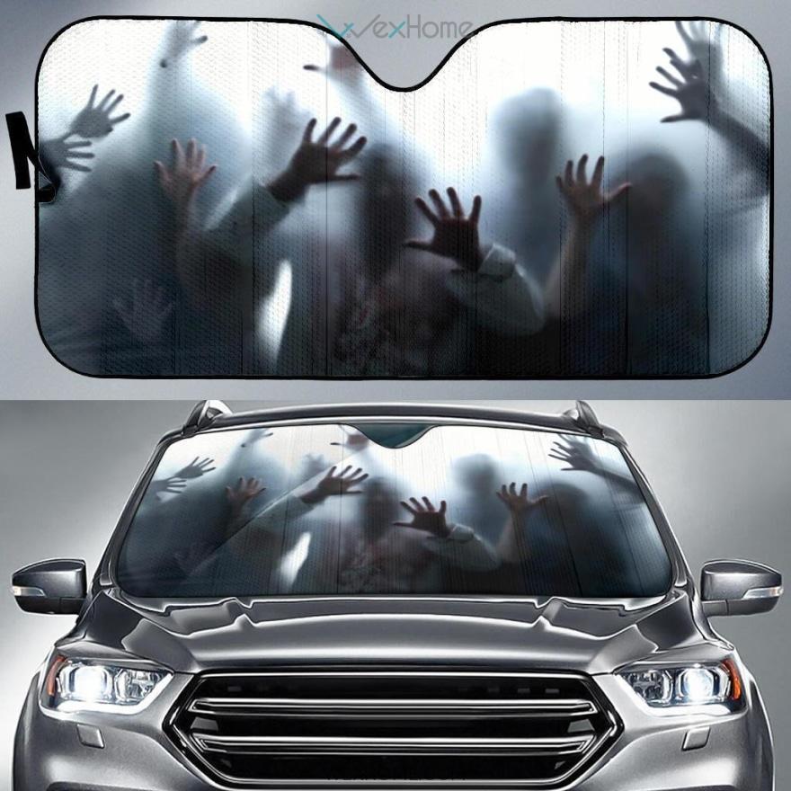  Zombie Car Sun Shade Zombie Inside Through Glass Windshield Sun Shade